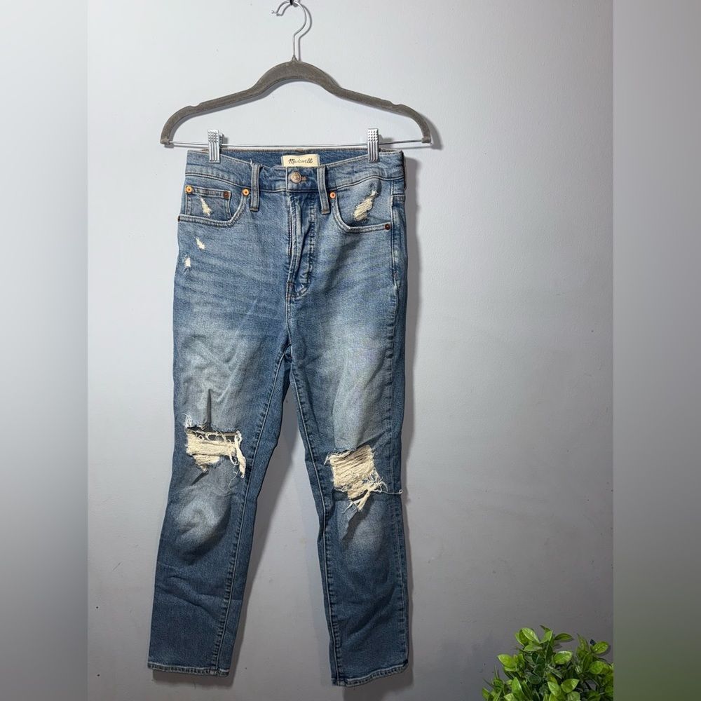 Madewell Womens Distressed Perfect Vintage Blue Denim Jeans Size 25 EUC